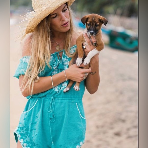 Spell & The Gypsy Santorini Embroidered Romper S - Picture 1 of 16